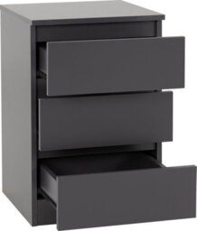 Seconique Malvern 3 Drawer Bedside - L40 X W40 X H60 Cm - Grey - thumbnail 7