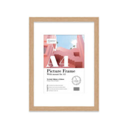 A4 Oak Picture Frame With Mount For A5 (14.8 X 21Cm - 5.8 X 8.3In) Poster, Photo, Artwork, Or Print. - thumbnail 1