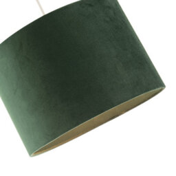 Happy Homewares Soft Velvet Forest Green Fabric Round Lamp Shade For Table Or Pendant - thumbnail 3
