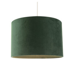 Happy Homewares Soft Velvet Forest Green Fabric Round Lamp Shade For Table Or Pendant - thumbnail 2
