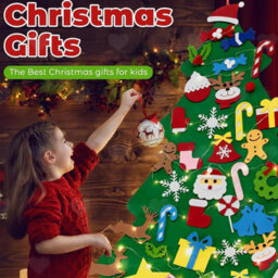 Amorly Diy Felt Christmas Tree For Toddlers, Wall Hanging Xmas Tree With Removable Ornaments, Montessori Kids Holiday Craft Decoration - thumbnail 6