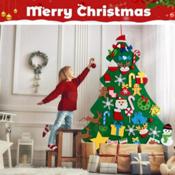 Amorly Diy Felt Christmas Tree For Toddlers, Wall Hanging Xmas Tree With Removable Ornaments, Montessori Kids Holiday Craft Decoration - thumbnail 5