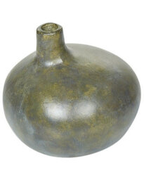 Wyld And Coco Heritage Distressed Terracotta Vase Grey Gold - Handcrafted Lacquered Finish, 18 Cm - thumbnail 3