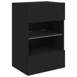Berkfield Durable Tv Wall Cabinet With Led Lights Black 40X30X60.5 Cm - thumbnail 3