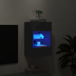 Berkfield Durable Tv Wall Cabinet With Led Lights Black 40X30X60.5 Cm - thumbnail 4