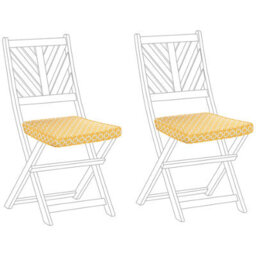 Beliani Set Of 2 Garden Chair Cushions Terni 37 X 34 Cm Yellow - thumbnail 4