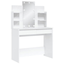 Walplus Dressing Table With Led Lights White 96X40X142 Cm - thumbnail 3
