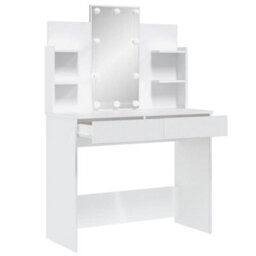 Walplus Dressing Table With Led Lights White 96X40X142 Cm - thumbnail 4