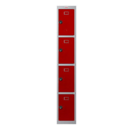 Phoenix Safe Company Phoenix Pl Series Pl1430Grc 1 Column 4 Door Personal Locker Grey Body/red Doors With Combination Locks - thumbnail 3