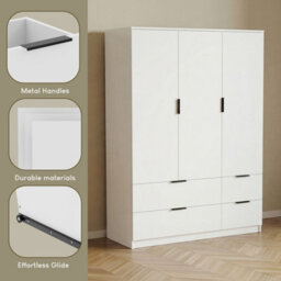 Lassic Vida Designs Trega 3 Door 4 Drawer Wardrobe, White - thumbnail 8
