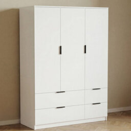 Lassic Vida Designs Trega 3 Door 4 Drawer Wardrobe, White - thumbnail 1