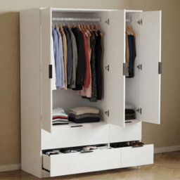 Lassic Vida Designs Trega 3 Door 4 Drawer Wardrobe, White - thumbnail 2