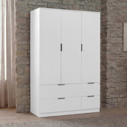 Lassic Vida Designs Trega 3 Door 4 Drawer Wardrobe, White - thumbnail 5