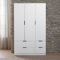 Lassic Vida Designs Trega 3 Door 4 Drawer Wardrobe, White - thumbnail 4