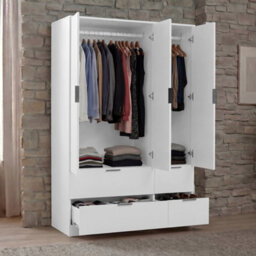Lassic Vida Designs Trega 3 Door 4 Drawer Wardrobe, White - thumbnail 6