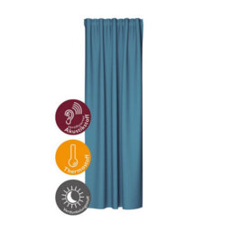 Bricoflor Blackout Curtain With Concealed Loops  - Blue - 2,45 X 1,40 M - Plain - thumbnail 5