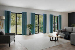Bricoflor Blackout Curtain With Concealed Loops  - Blue - 2,45 X 1,40 M - Plain - thumbnail 3