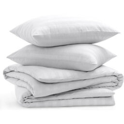 Bedlooms White Stripe Duvet Cover Complete Bedding Set, Breathable & Anti-Allergic Microfiber, Single 135X200Cm - thumbnail 2