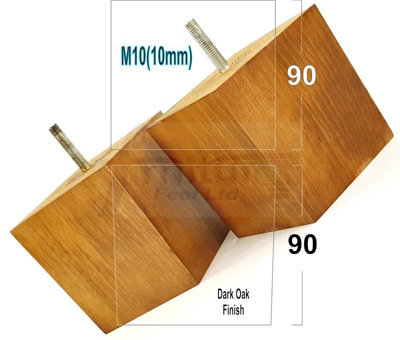 L&F 4X Solid Wooden Feet Replacement Furniture Legs 90mm Height Sofas Chairs Stools M10 Tsp2037 Dark Oak Wash - image 1