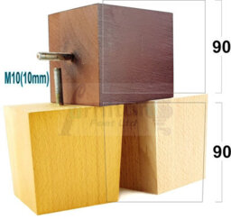 L&F 4X Solid Wooden Feet Replacement Furniture Legs 90mm Height Sofas Chairs Stools M10 Tsp2037 Dark Oak Wash - thumbnail 9