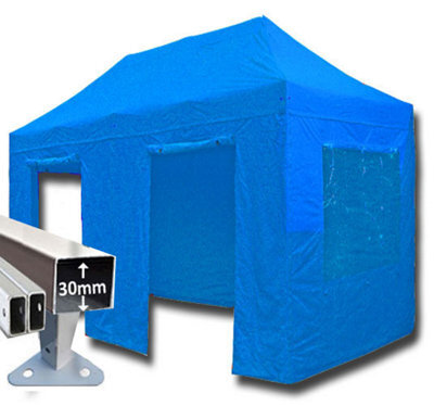 Crocodile Trading 3M X 6M Trader-Max 30 Commercial Instant Shelter Pop Up Gazebos Frame, Canopy & Sides - Royal Blue - image 1