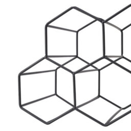 Thehotsale 7 Bottle Black Metal Countertop Wine Rack Hexagon Wine Rack - thumbnail 5