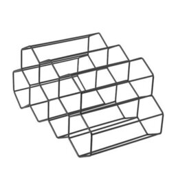 Thehotsale 7 Bottle Black Metal Countertop Wine Rack Hexagon Wine Rack - thumbnail 4