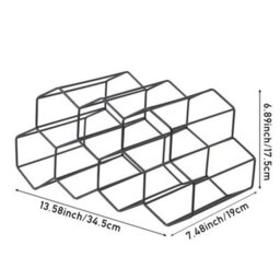 Thehotsale 7 Bottle Black Metal Countertop Wine Rack Hexagon Wine Rack - thumbnail 7