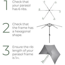 Christow Replacement Garden Parasol Canvas - thumbnail 5