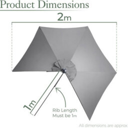 Christow Replacement Garden Parasol Canvas - thumbnail 6