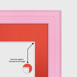 AK Frames 80X70Cm Pastel Pink Classic Multi Photo Frame With Poppy Red Mount - Holds 20 Apertures (18X) 6X4, (2X) 4X4 Photos - thumbnail 7