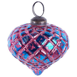 Beliani Set Of 6 Baubles Astrale Glass Pink - thumbnail 5