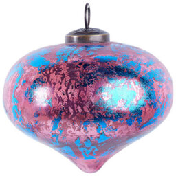 Beliani Set Of 6 Baubles Astrale Glass Pink - thumbnail 4