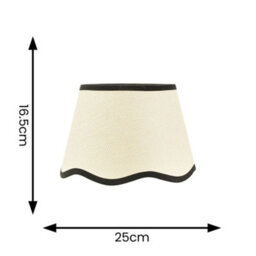 Valuelights Dutton Natural Fabric Black Trim Scallop Edge Ceiling Floor Table Small Lamp Shade (D)25Cm - thumbnail 8