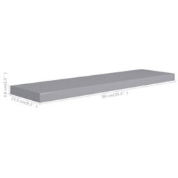 Vidaxl Floating Wall Shelves 2 Pcs Grey 90X23.5X3.8 Cm Mdf - thumbnail 8