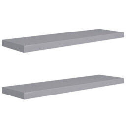 Vidaxl Floating Wall Shelves 2 Pcs Grey 90X23.5X3.8 Cm Mdf - thumbnail 2