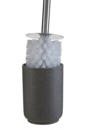 Orsina Grey Toilet Brush With Ridged Holder, Polyresin Toilet Brush, Modern Lavatory Brush For Toilet Cleaning - thumbnail 5