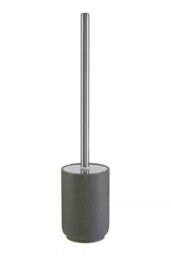 Orsina Grey Toilet Brush With Ridged Holder, Polyresin Toilet Brush, Modern Lavatory Brush For Toilet Cleaning - thumbnail 2