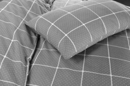 Homespace Direct Ltd Mateo Reversible Stripes And Dots Duvet Cover Set Grey Geometric Bedding Set - thumbnail 2