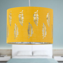 First Choice Lighting Set Of 2 Fern Ochre Cut Out 25Cm Pendant Lightshades - thumbnail 5