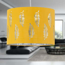 First Choice Lighting Set Of 2 Fern Ochre Cut Out 25Cm Pendant Lightshades - thumbnail 6