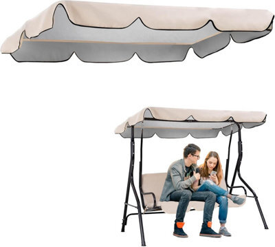 Sunshade Canopy For Garden Swing, 195X125Cm Universal Outdoor Swing Replacement Fabric - - image 1
