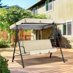 Sunshade Canopy For Garden Swing, 195X125Cm Universal Outdoor Swing Replacement Fabric - - thumbnail 5