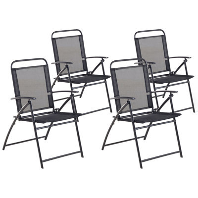 Beliani Set Of 4 Garden Chairs Livo Metal Black - image 1