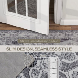 Wyld Haus Vera 290 X 200 Cm Grey Vintage Floral Polyester Rug - Non-Slip, Machine Washable, 0.5 Cm Thick - thumbnail 8