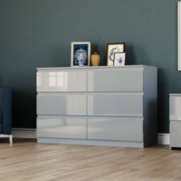 Lassic Vida Designs Glinton 4 Piece Grey Fsc Bedroom Set - (6 Drawer Chest, 2 Door Wardrobe, 2 Drawer Bedside Chest X2) - thumbnail 4