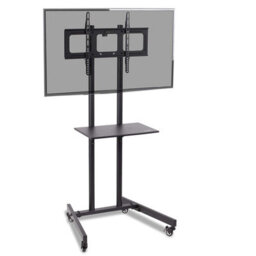 "Duronic Tvs5T1 Tv Stand And Tilting Monitor Bracket, Wheeled Trolley Mount With Vesa 600X400 For Flat Screen Television 32-70""" - thumbnail 1