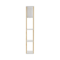 Valuelights Struttura Oak Shelving Unit Floor Lamp With Fabric Shade And Bulb - thumbnail 8