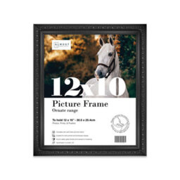 12X10 Black Ornate Picture Frame (30.5 X 25.4Cm) Poster, Photo, Artwork, Gallery Wall Or Print - thumbnail 1
