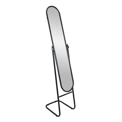 Harbour Housewares Round Full-Length Mirror - 153Cm X 30Cm - Black - Large Tall Freestanding Mirror For Bedrooms & Hallways - image 1